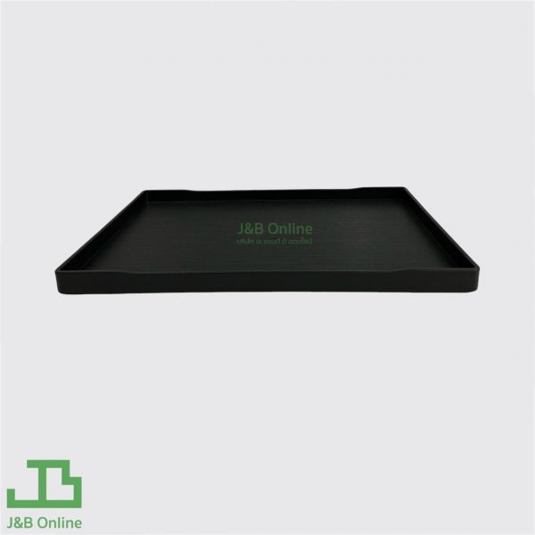 Black rectangular melamine serving tray 24x34cm JB-8004TP-HS