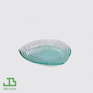 Lightblue Triangular Glass Plate 7 inch with Circle Pattern KT018-SGR