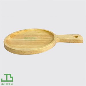 Wooden round plate 8"x12" with handle SI000116