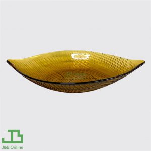 Yellow Leaf Glass Plate 12 inch KT053-YE