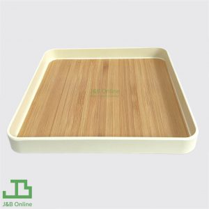Cream square melamine tray 27cm XEJJ0004-W