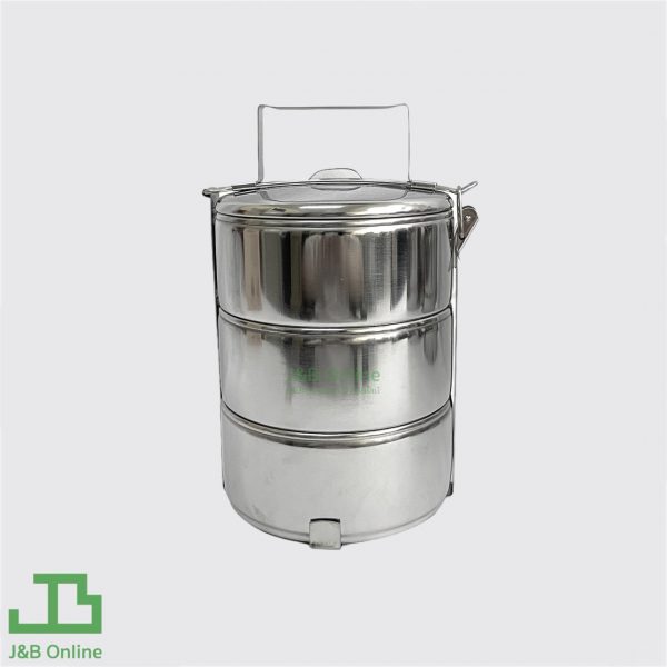 Stainless steel food carrier 14cm 3 layers 100250143