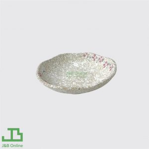 Sakura pattern round ceramic plate 4" with wavy edge LP0118
