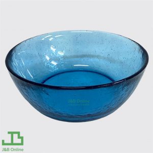 Navy blue round glass bowl 5" KT1062-NB
