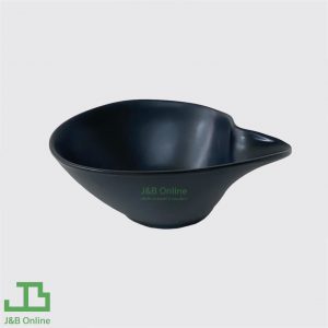 Black round melamine bowl 5.75" free form CPSB-B3