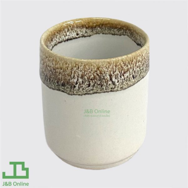 White flow ceramic toothpick holder 2" TN065-WA