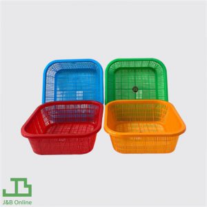 Mix colors square plastic basket 23cm IB-NO391