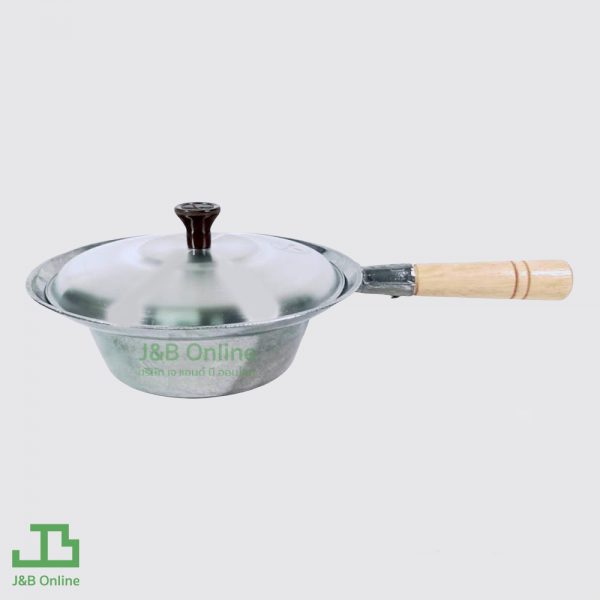 Aluminum steaming pot 22cm with wooden handle 4-30002