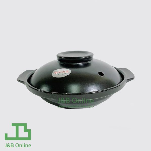 Black ceramic hot pot 8" AK20-1-BL