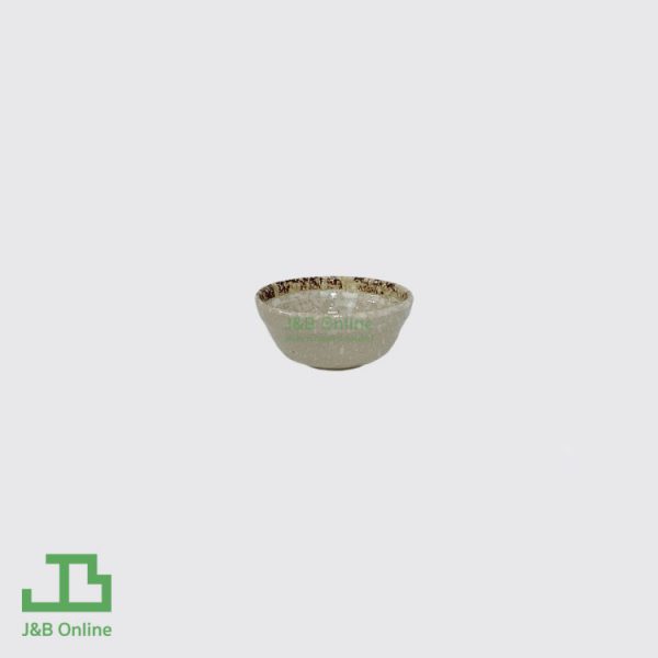 Snow round ceramic bowl 3.5" stone texture LK0037