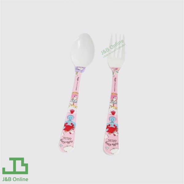 Pink Kitty my day melamine spoon and fork 18cm SITSP-F358-KMD