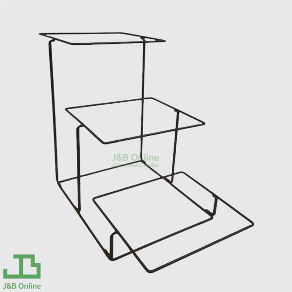 Black coated three-level food display stand 2/3GN 38x60cm (Stand Only) BFST051