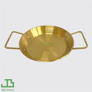 Gold ound stainless steel plate 24cm with 2 ears FYGJ0002-G