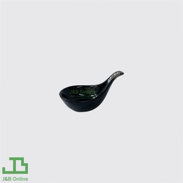 Black flow round ceramic sauce dish 2.5" TN047-BA