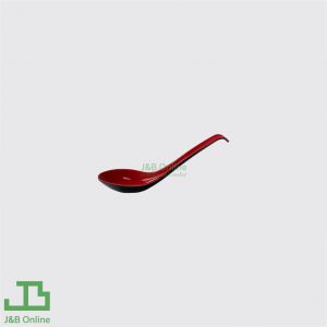 Black and red plastic ramen soup spoon 16cm(12 pieces)#27051  ST0001