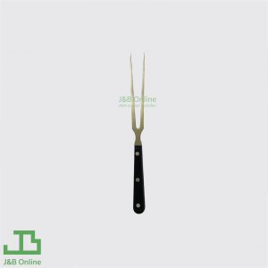 Stainless steel BBQ fork 29cm with black plastic handle SZ0001